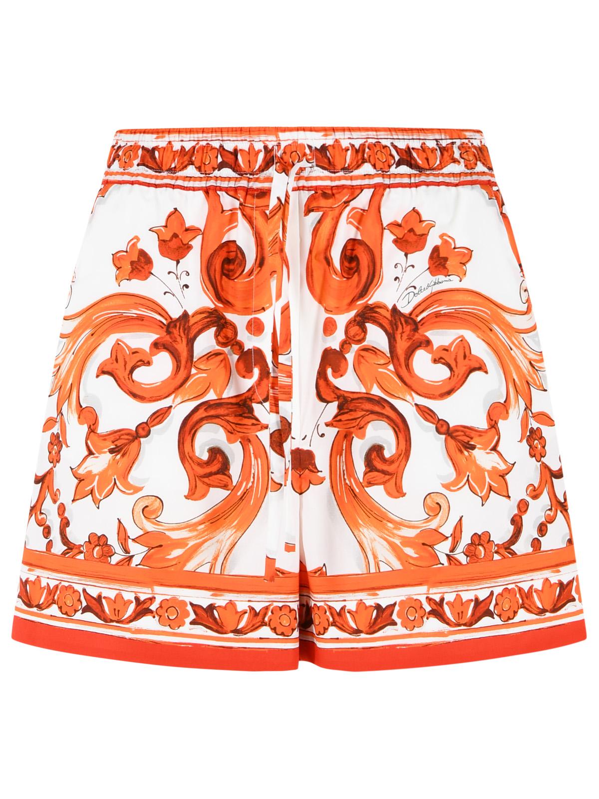 Dolce & Gabbana 'Maiolica' Print Cotton Poplin Shorts