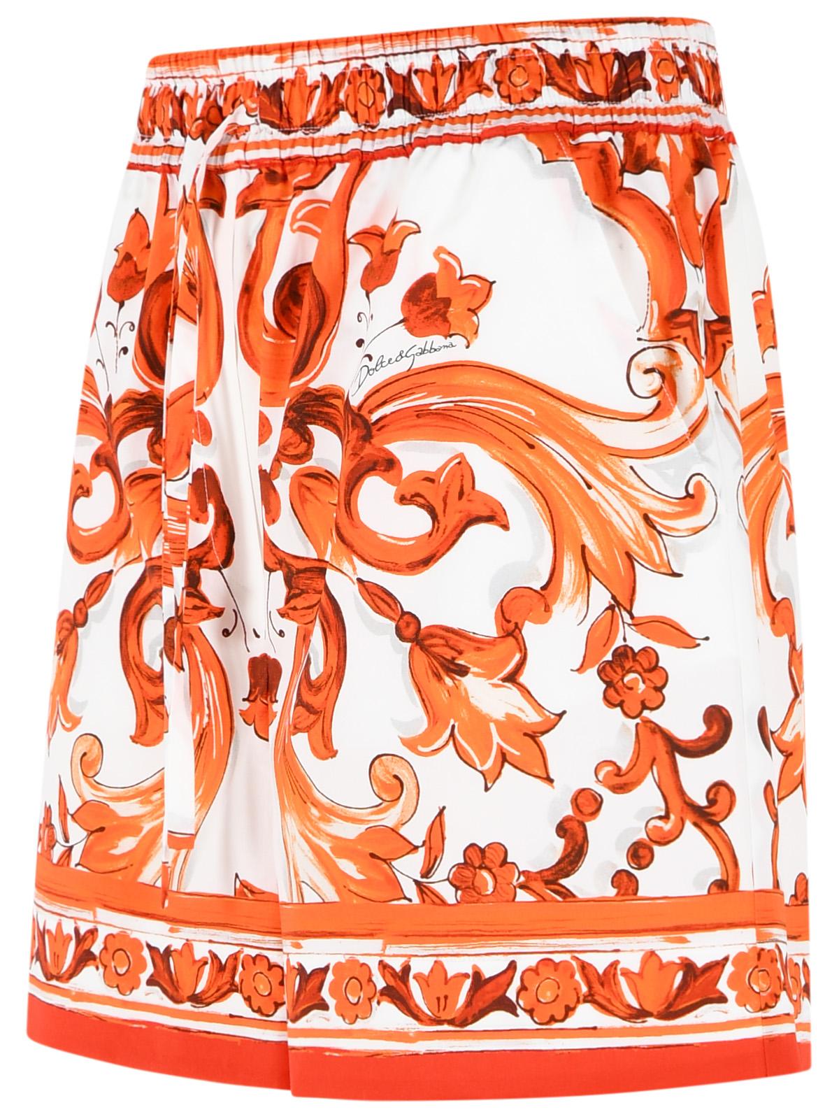 Dolce & Gabbana 'Maiolica' Print Cotton Poplin Shorts