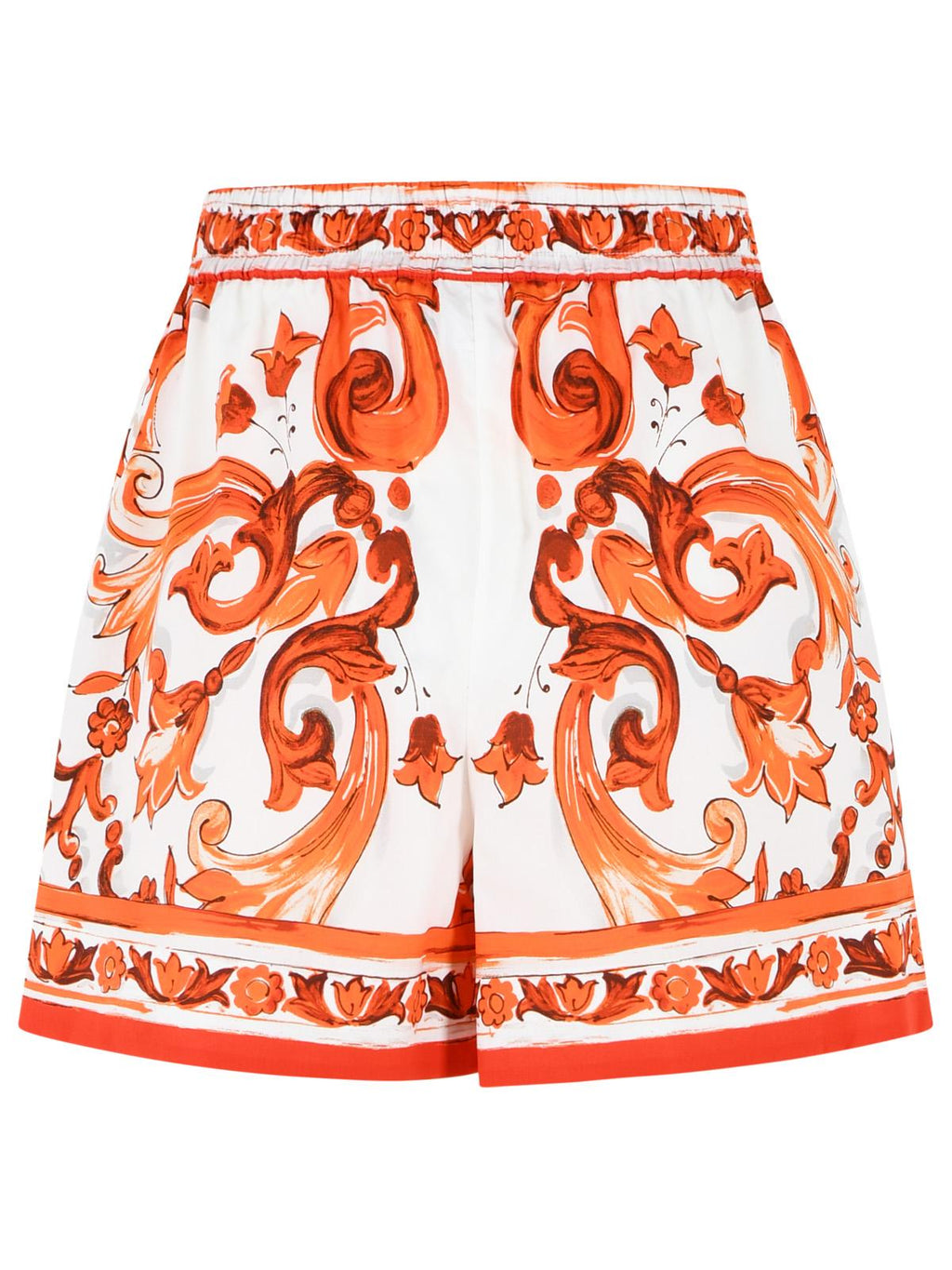 Dolce & Gabbana 'Maiolica' Print Cotton Poplin Shorts