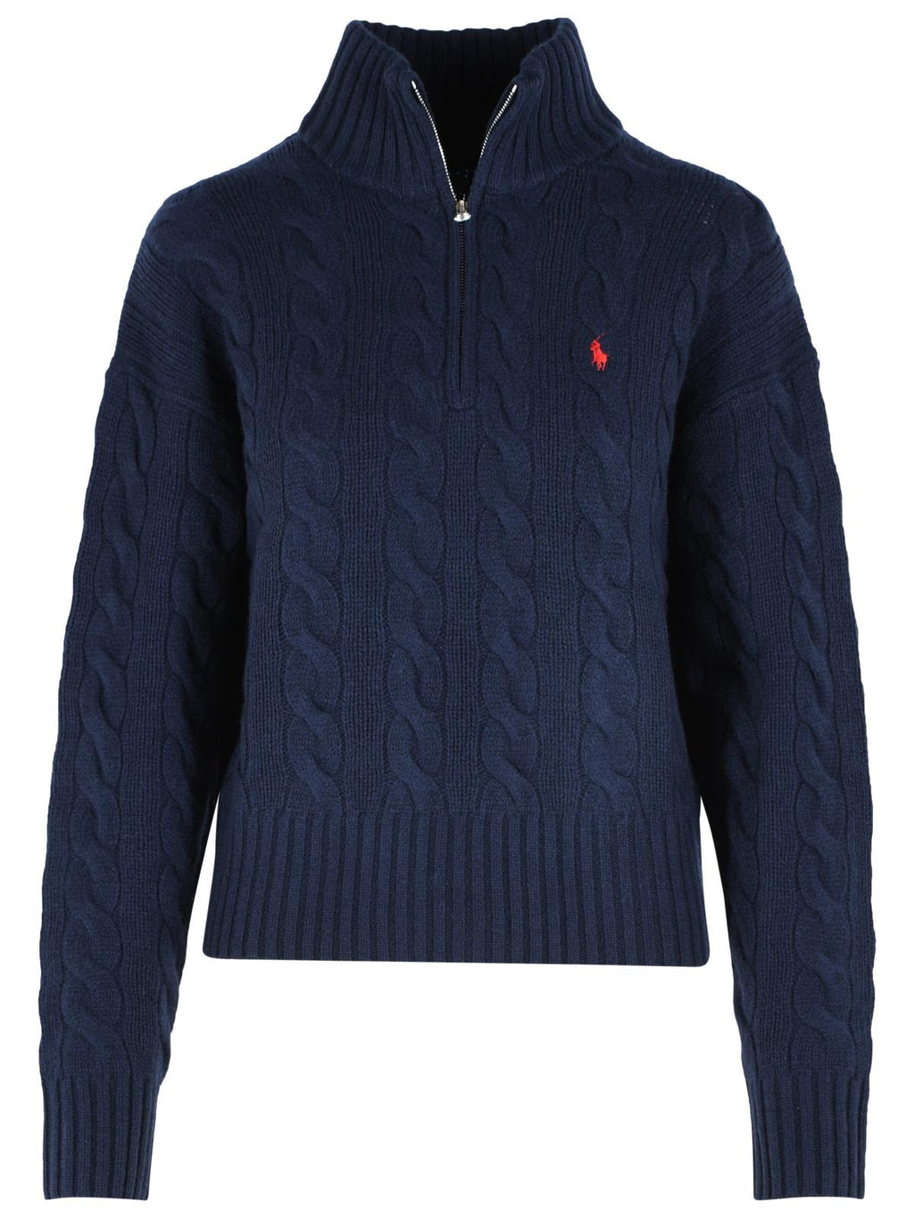Polo Ralph Lauren Navy Blue Wool And Cashmere Sweater