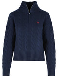 Polo Ralph Lauren Navy Blue Wool And Cashmere Sweater