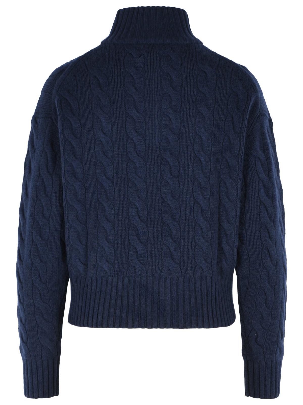 Polo Ralph Lauren Navy Blue Wool And Cashmere Sweater