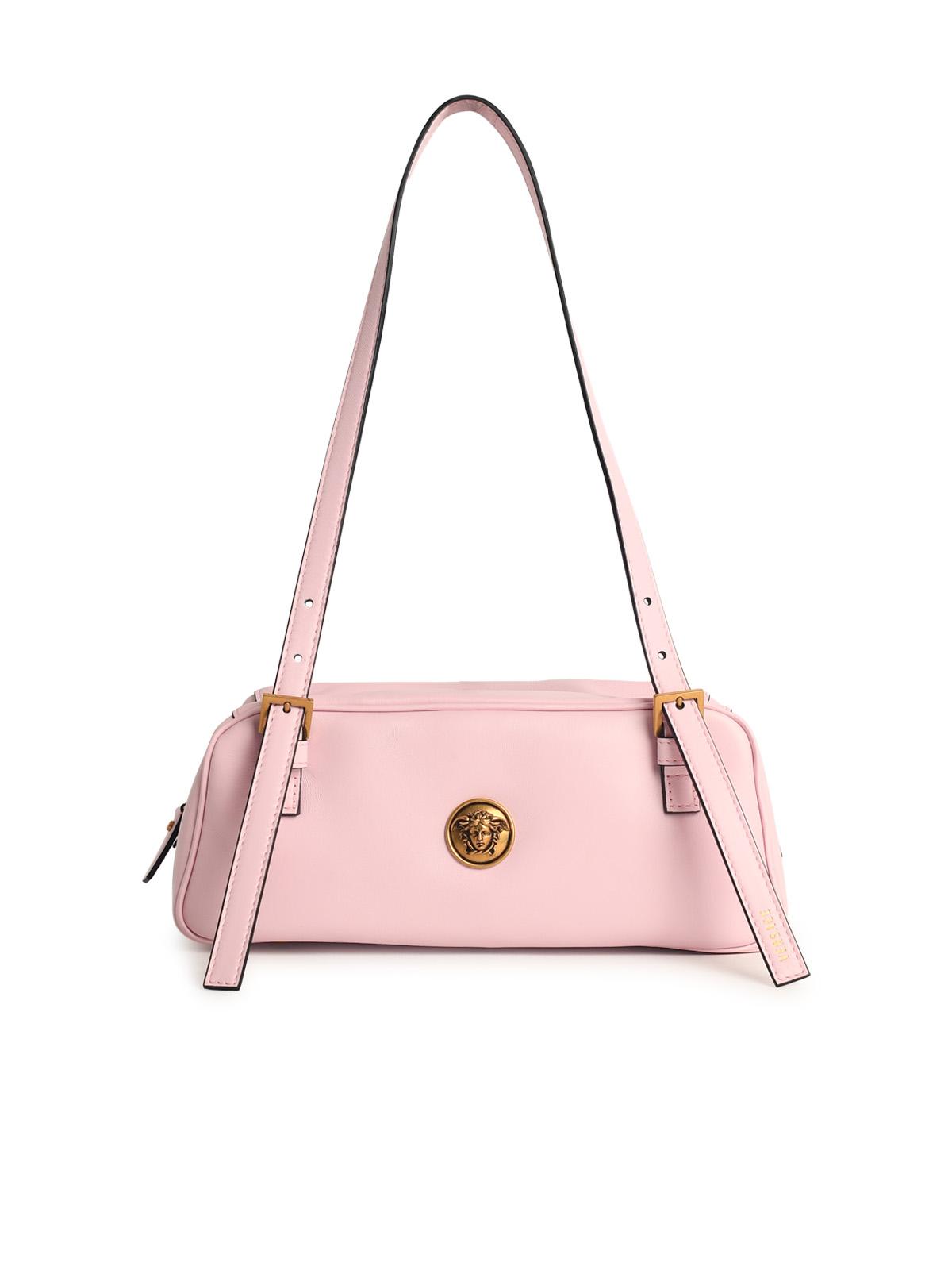 Versace 'Emblème' Pink Nappa Lear Bowling Bag