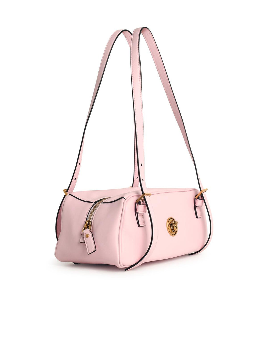 Versace 'Emblème' Pink Nappa Lear Bowling Bag