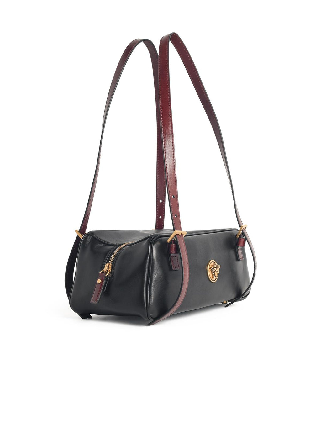 Versace 'Emblème' Black Nappa Lear Bowling Bag