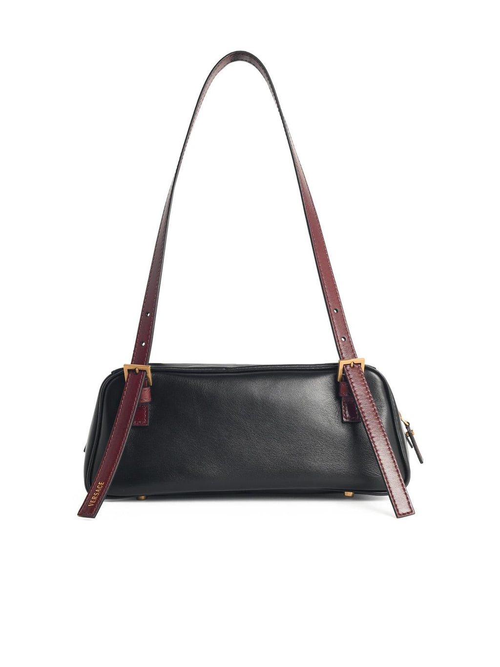 Versace 'Emblème' Black Nappa Lear Bowling Bag