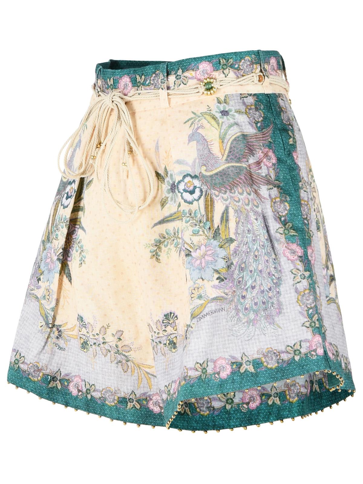 Zimmermann 'Indra Tuck' Cream Linen Shorts