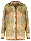 Zimmermann 'Indra' Khaki Silk Shirt
