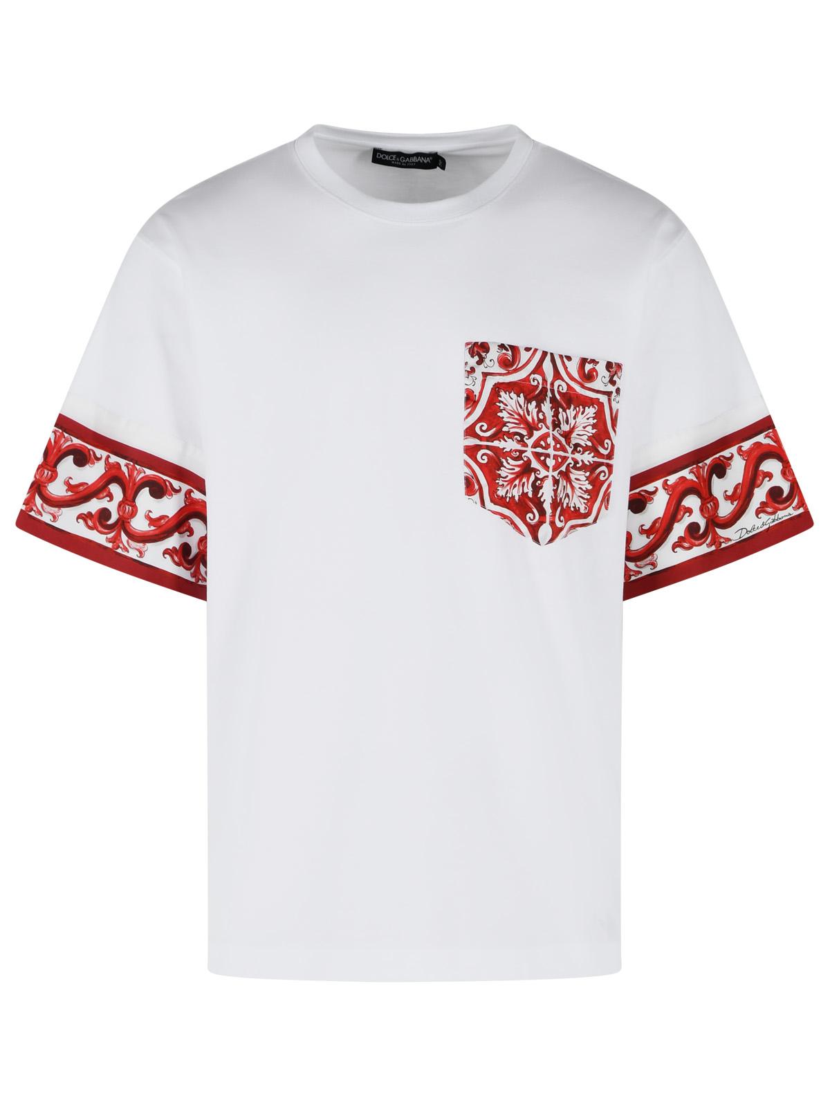 Dolce & Gabbana 'Maiolica' Print Cotton And Silk T Shirt