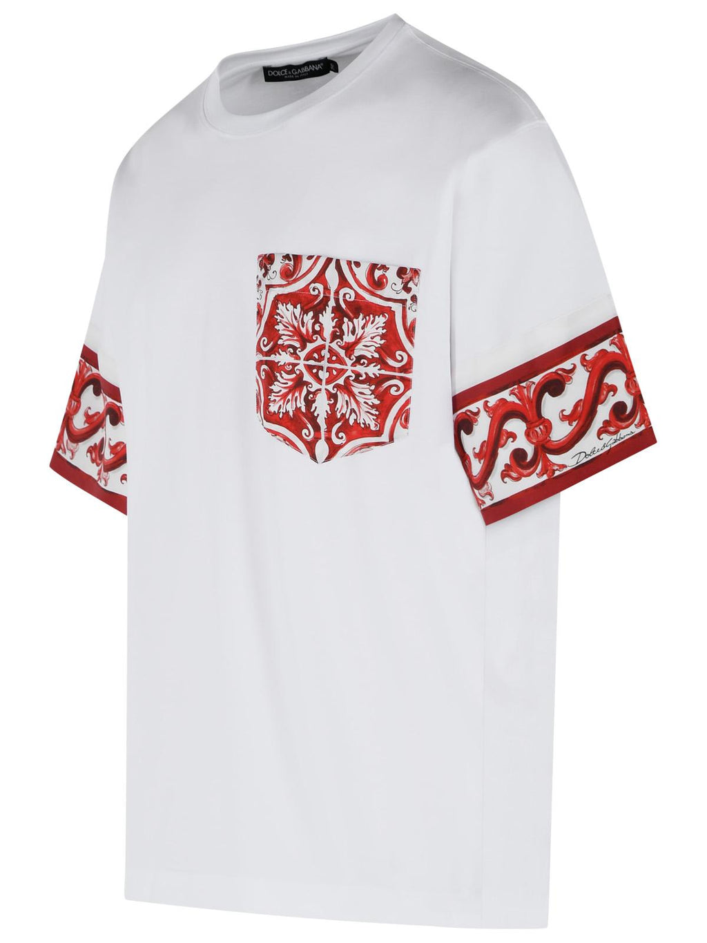 Dolce & Gabbana 'Maiolica' Print Cotton And Silk T Shirt