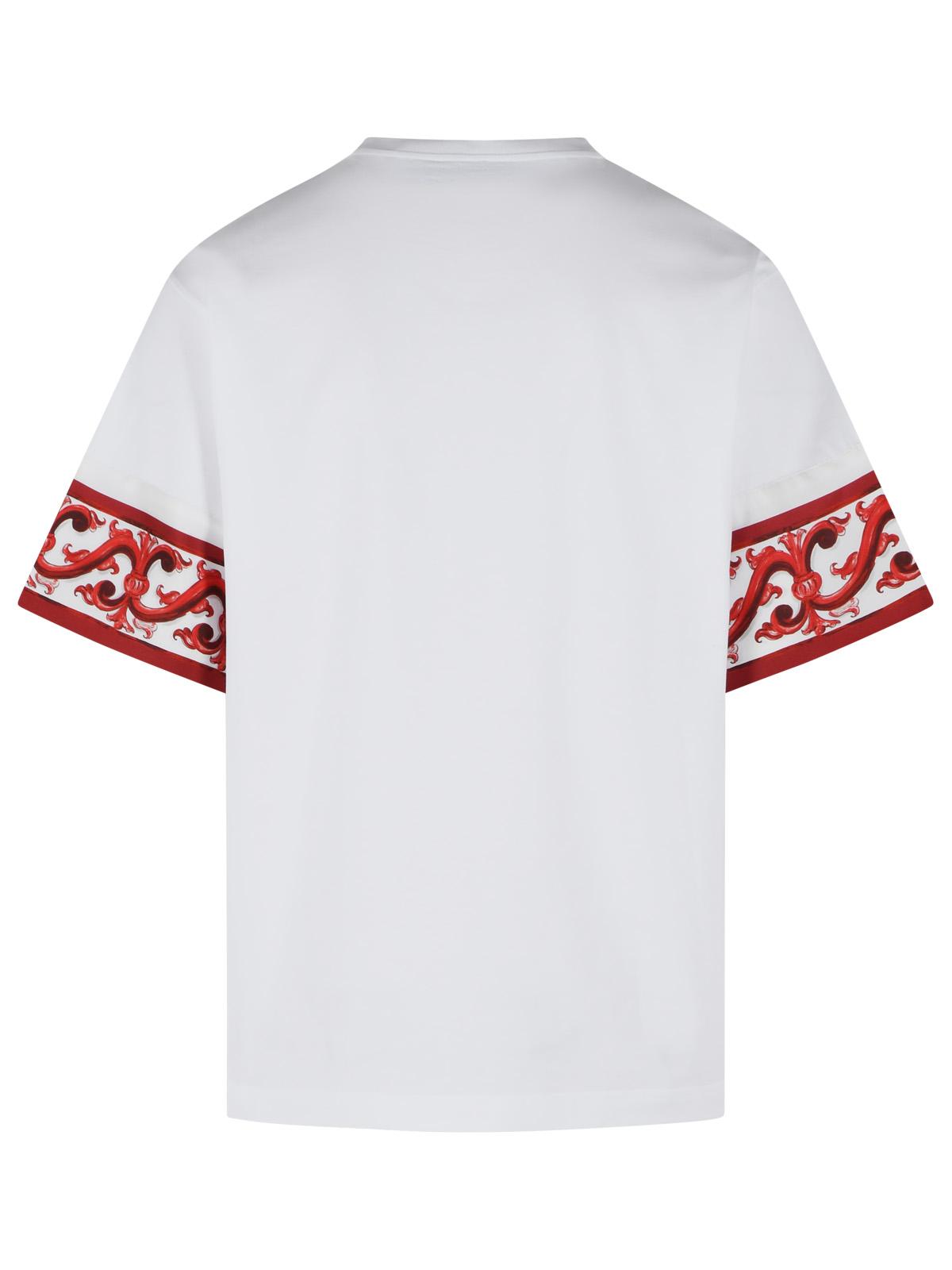 Dolce & Gabbana 'Maiolica' Print Cotton And Silk T Shirt
