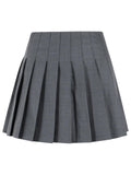 Self Portrait Grey Wool Blend Pleated Miniskirt