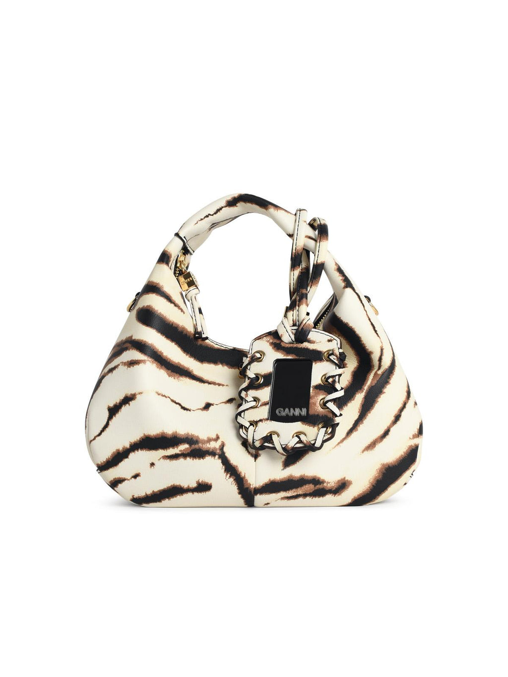 Ganni Zebra Eco Lear Mini Hobo Bag