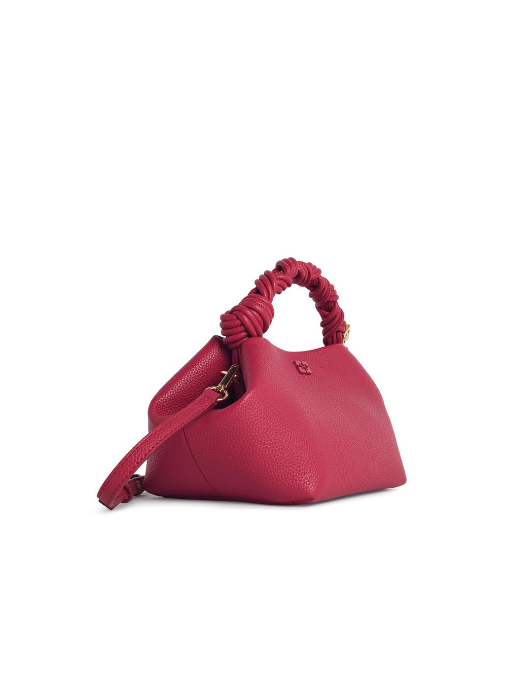 Ganni Small 'Bou' Bag In Persian Red Hammered Lear