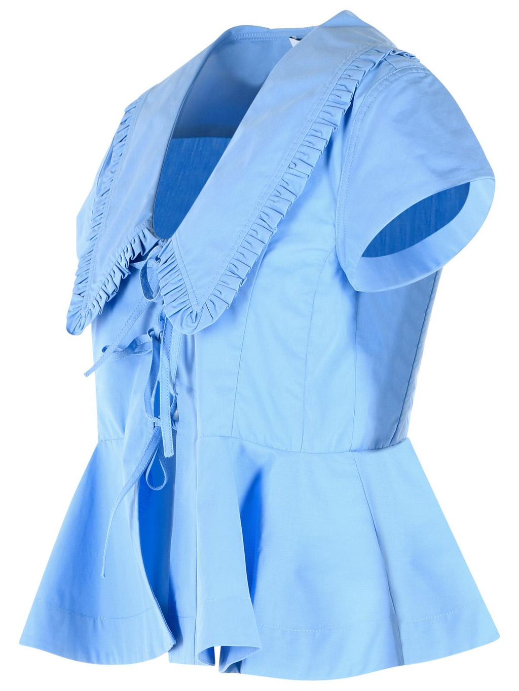 Ganni Light Blue Cotton Poplin Blouse