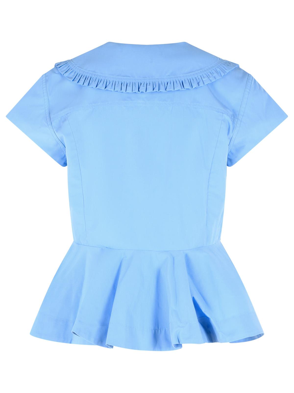 Ganni Light Blue Cotton Poplin Blouse