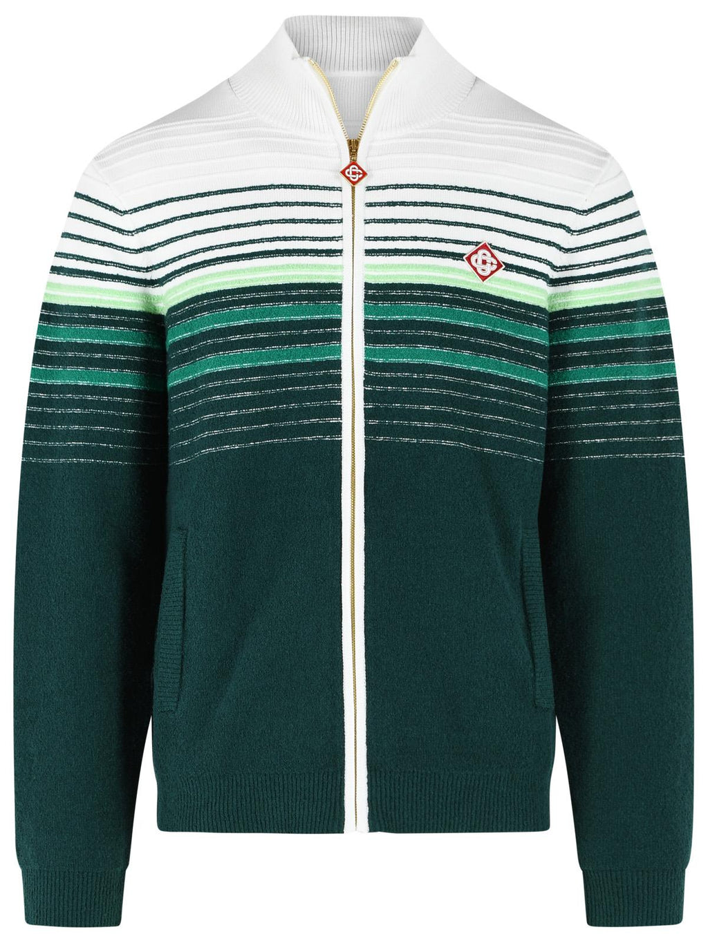 Casablanca Green Cotton Blend Sporty Jacket With Zip