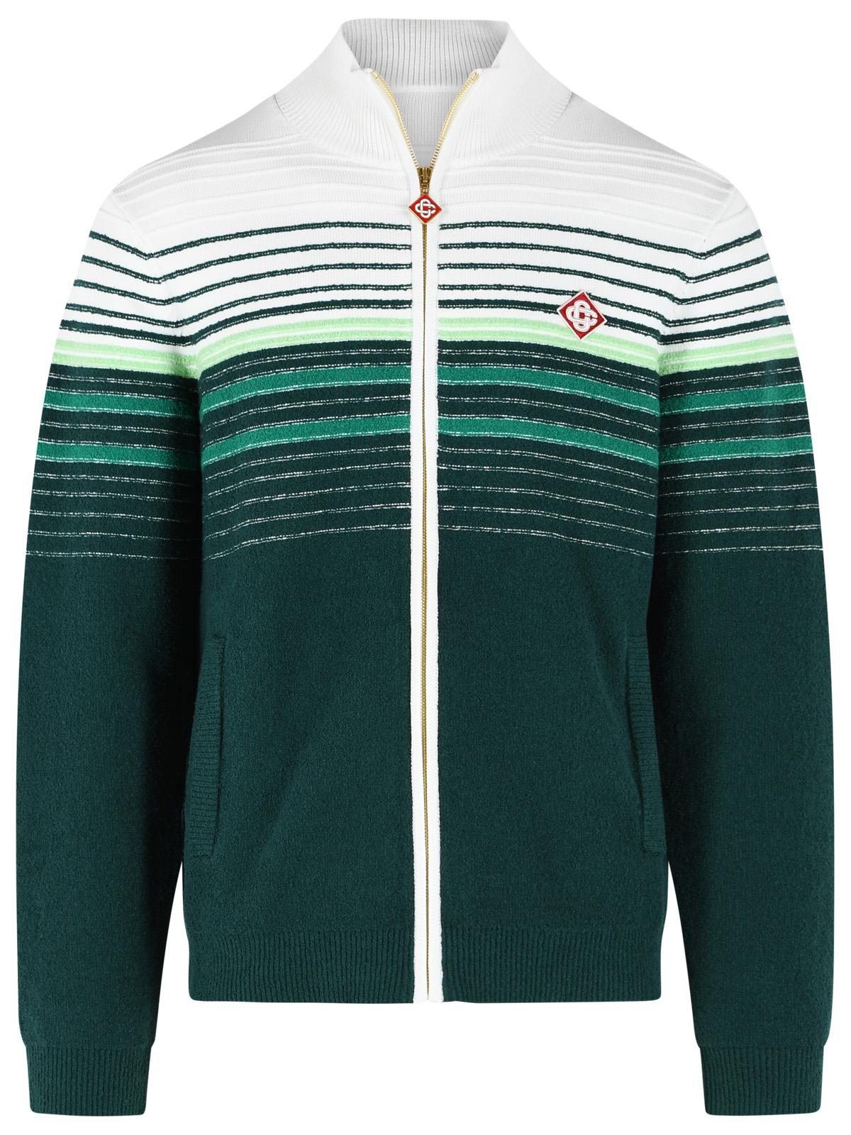 Casablanca Green Cotton Blend Sporty Jacket With Zip