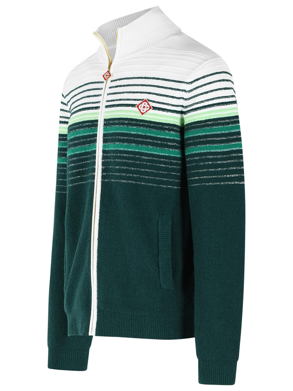 Casablanca Green Cotton Blend Sporty Jacket With Zip