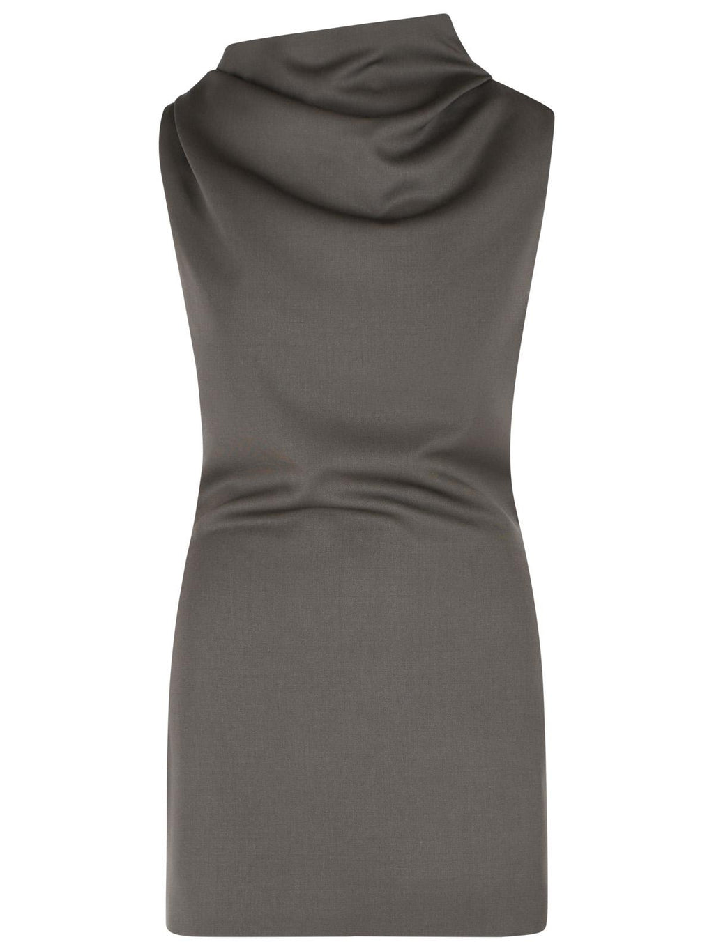 Khaite 'Astor' Mini Dress In Brown Virgin Wool