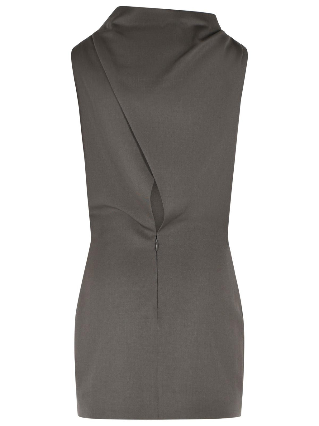 Khaite 'Astor' Mini Dress In Brown Virgin Wool