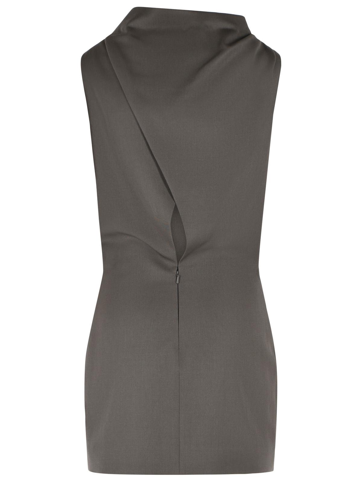 Khaite 'Astor' Mini Dress In Brown Virgin Wool