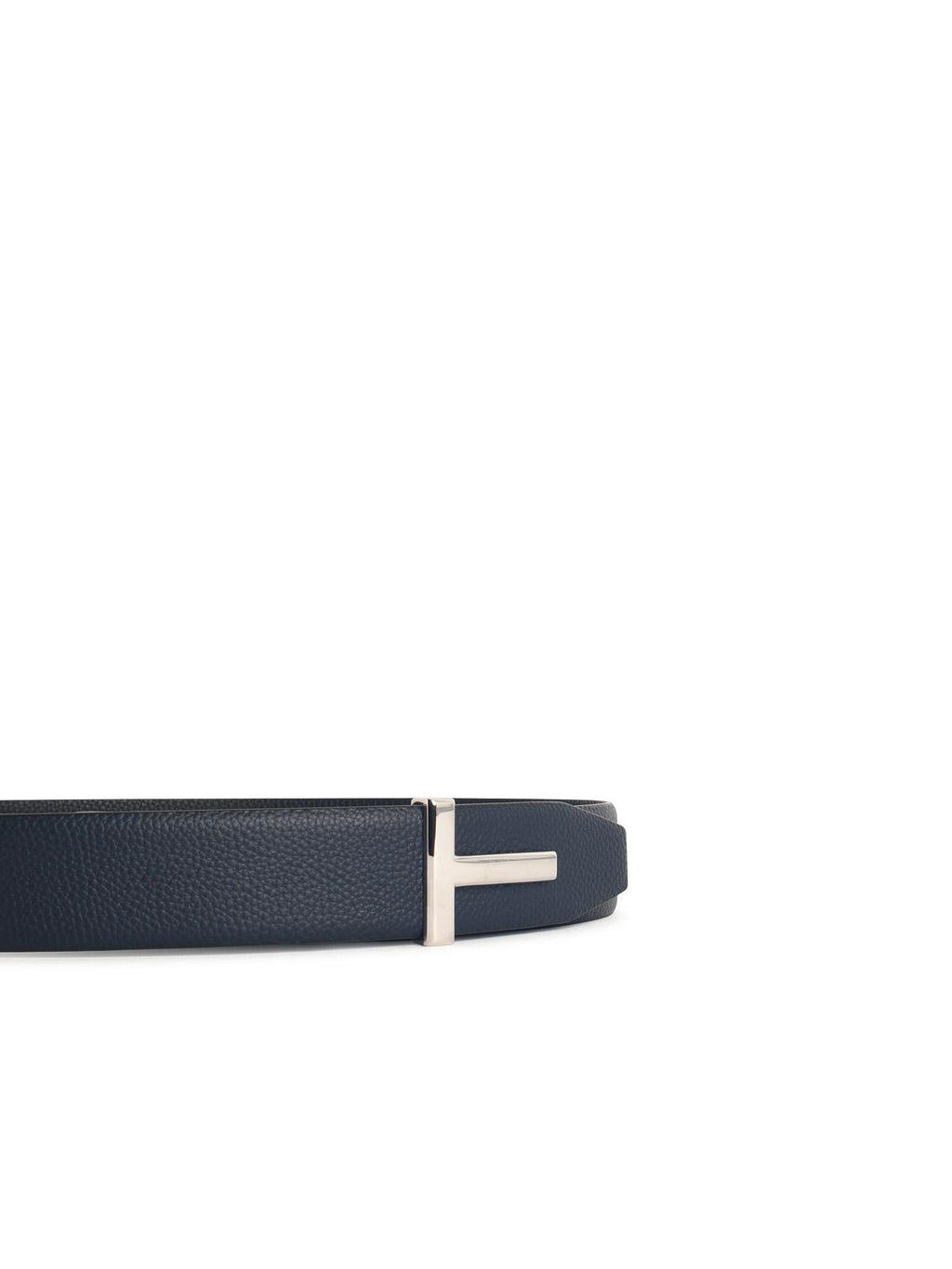 Tom Ford 'T Icon' Navy Lear Belt