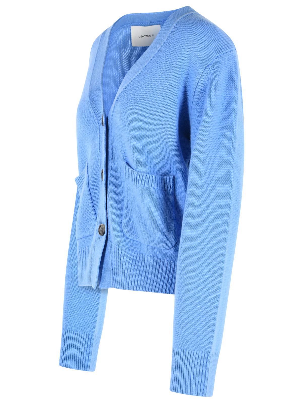 Lisa Yang 'Danni' Light Blue Cashmere Cardigan