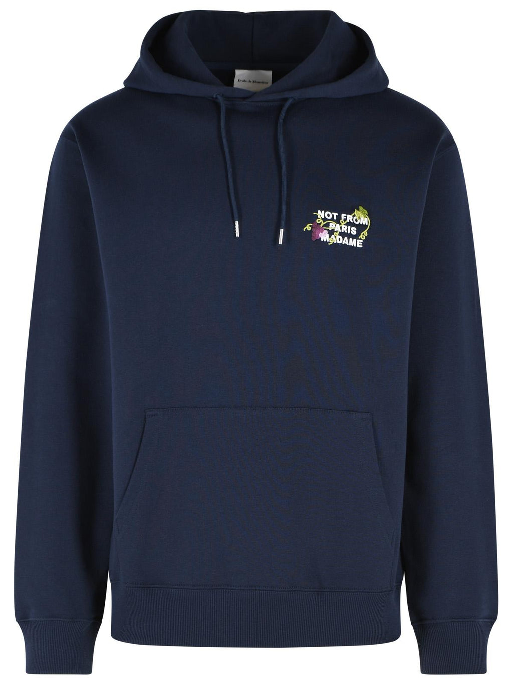Drole De Monsieur 'Vine Slogan' Navy Cotton Sweatshirt