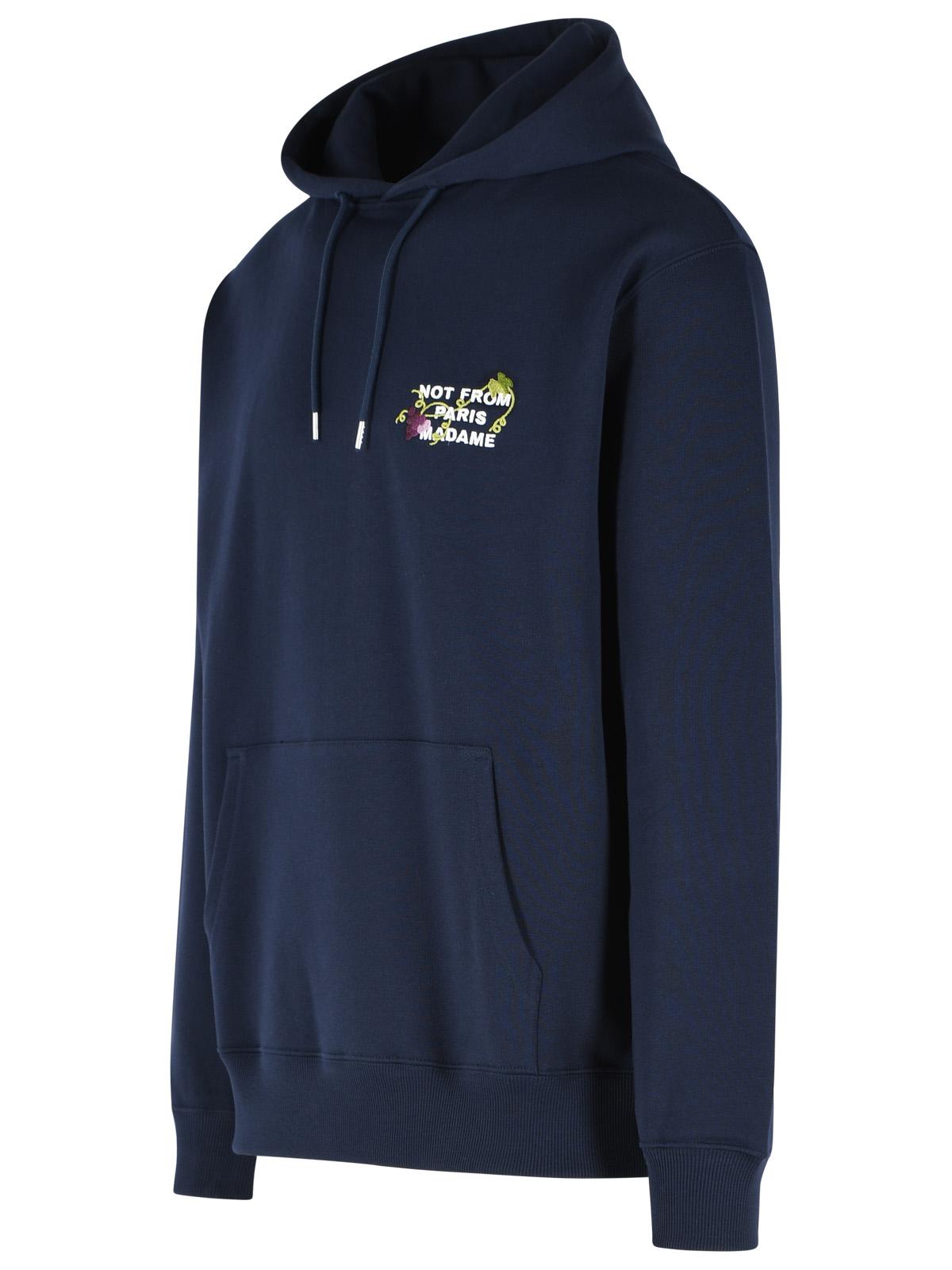 Drole De Monsieur 'Vine Slogan' Navy Cotton Sweatshirt