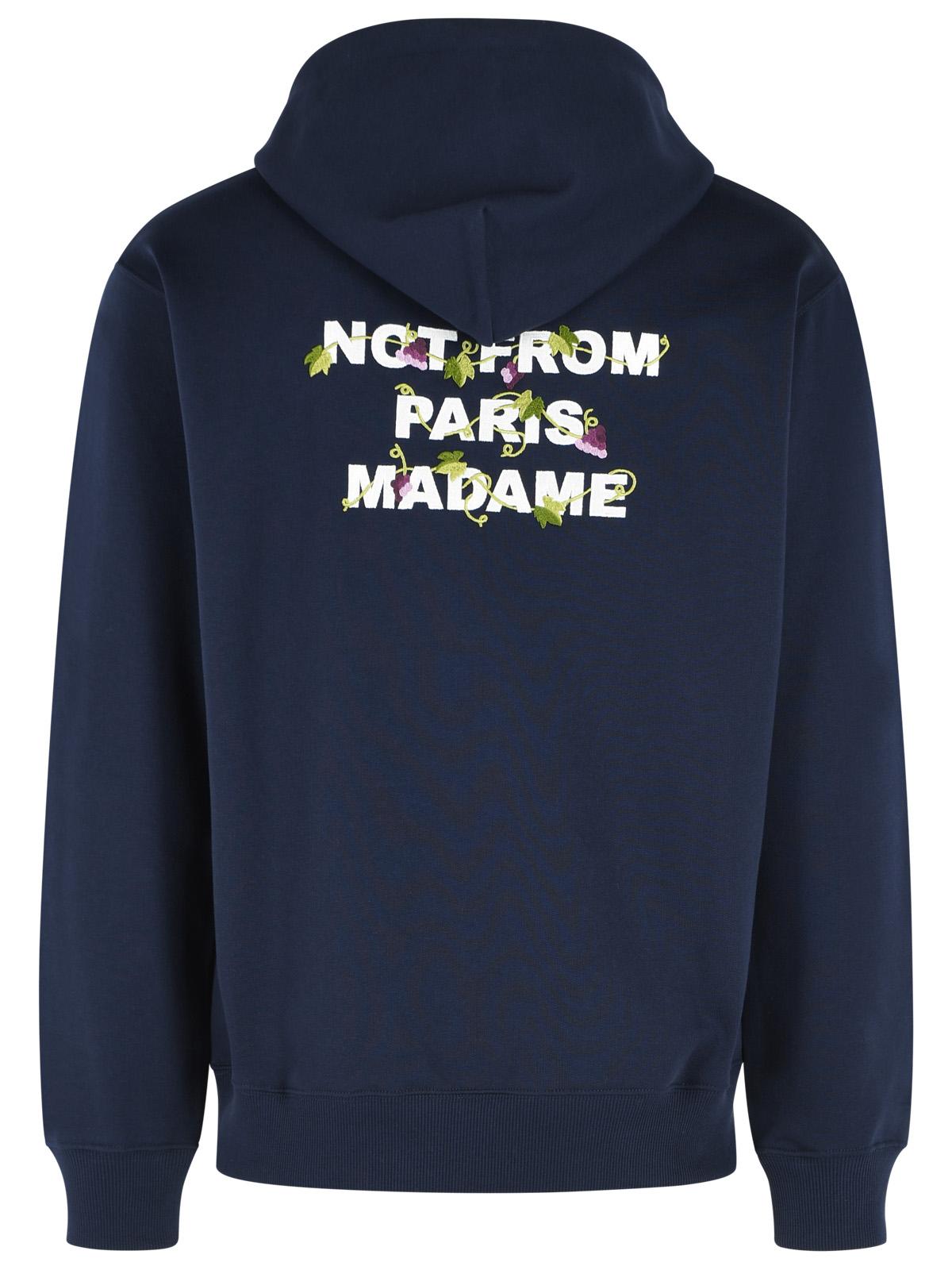 Drole De Monsieur 'Vine Slogan' Navy Cotton Sweatshirt