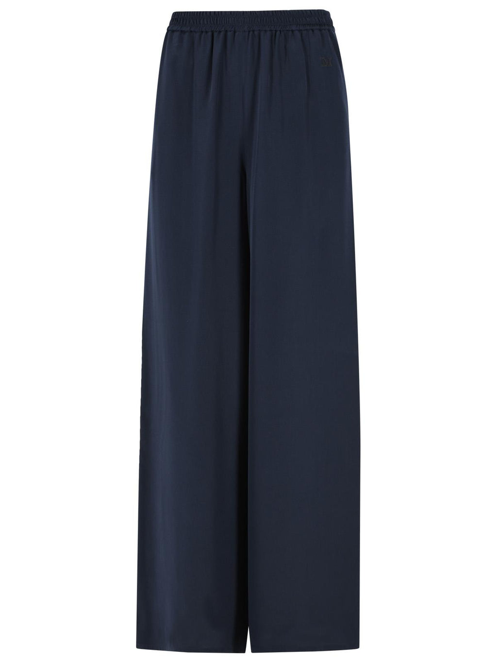 Max Mara Navy Blue 'Volonta' Heavy Silk Soft Pants