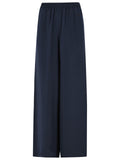 Max Mara Navy Blue 'Volonta' Heavy Silk Soft Pants