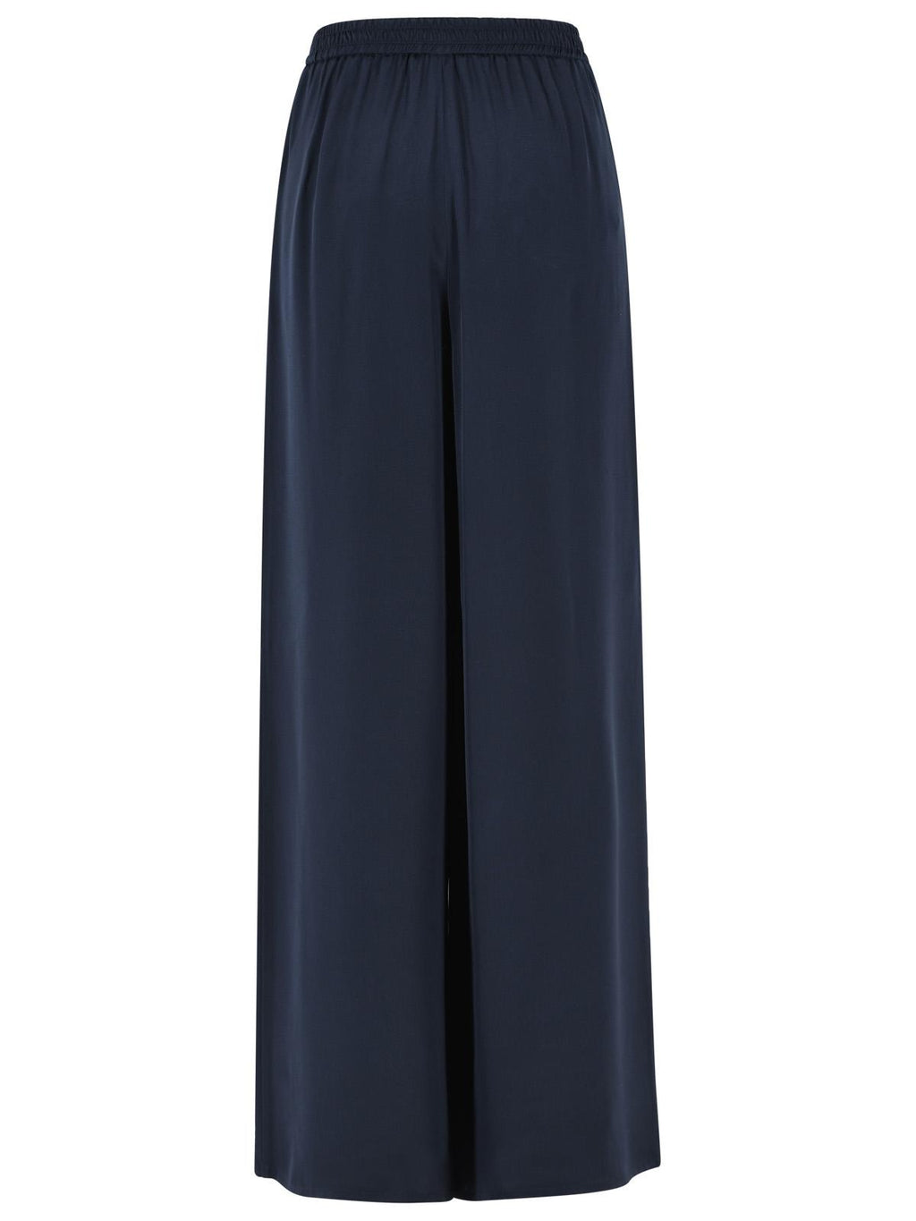 Max Mara Navy Blue 'Volonta' Heavy Silk Soft Pants