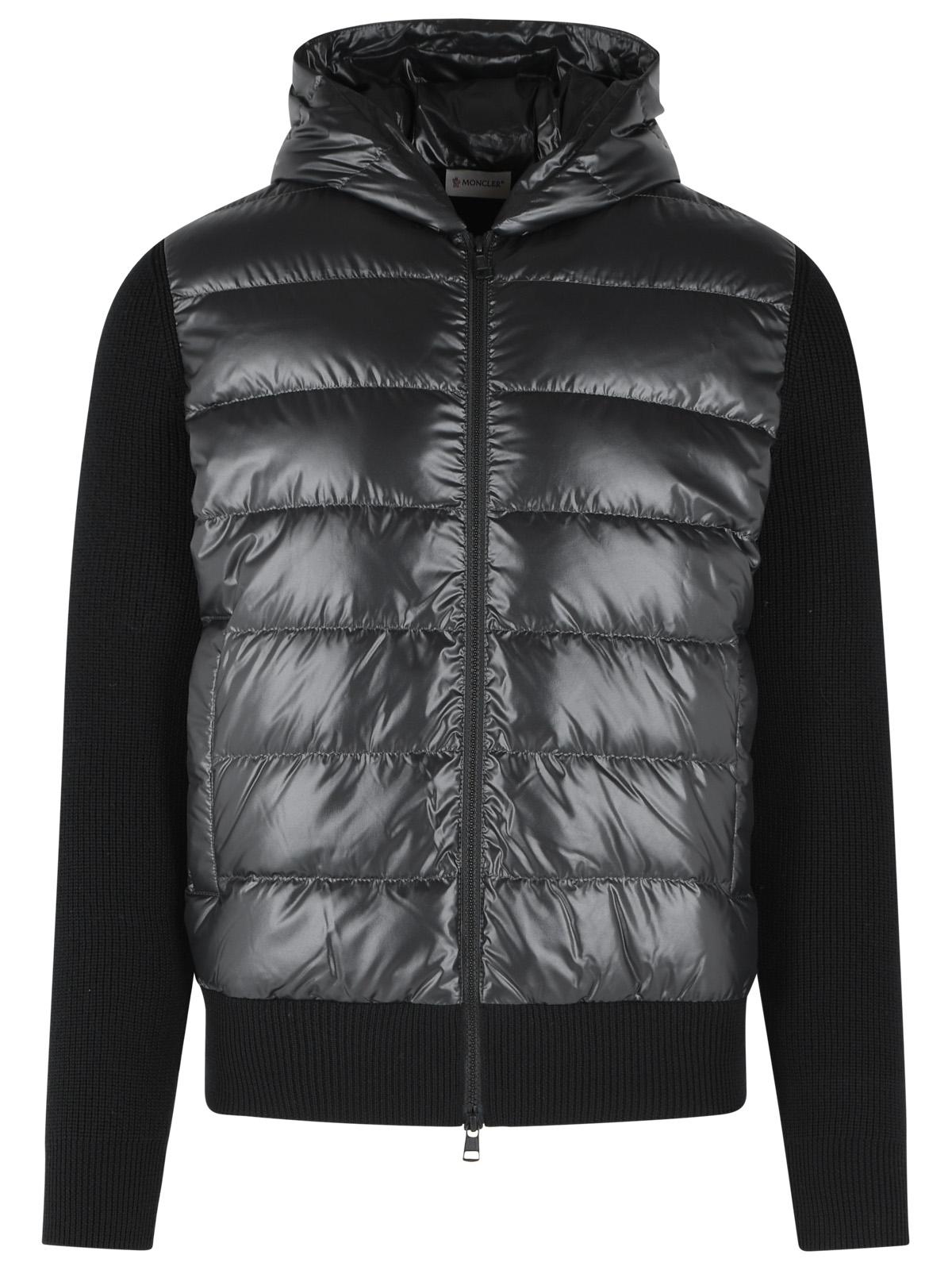 Moncler 'Tricot' Black Virgin Wool Cardigan