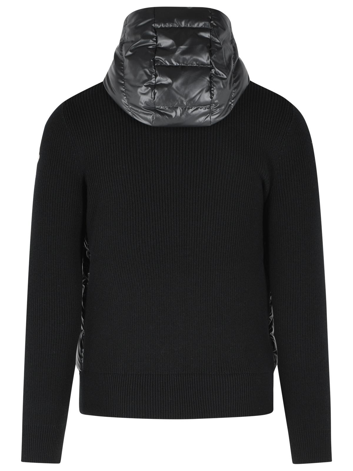 Moncler 'Tricot' Black Virgin Wool Cardigan