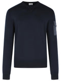 Moncler 'Tricot' Blue Virgin Wool Sweatshirt