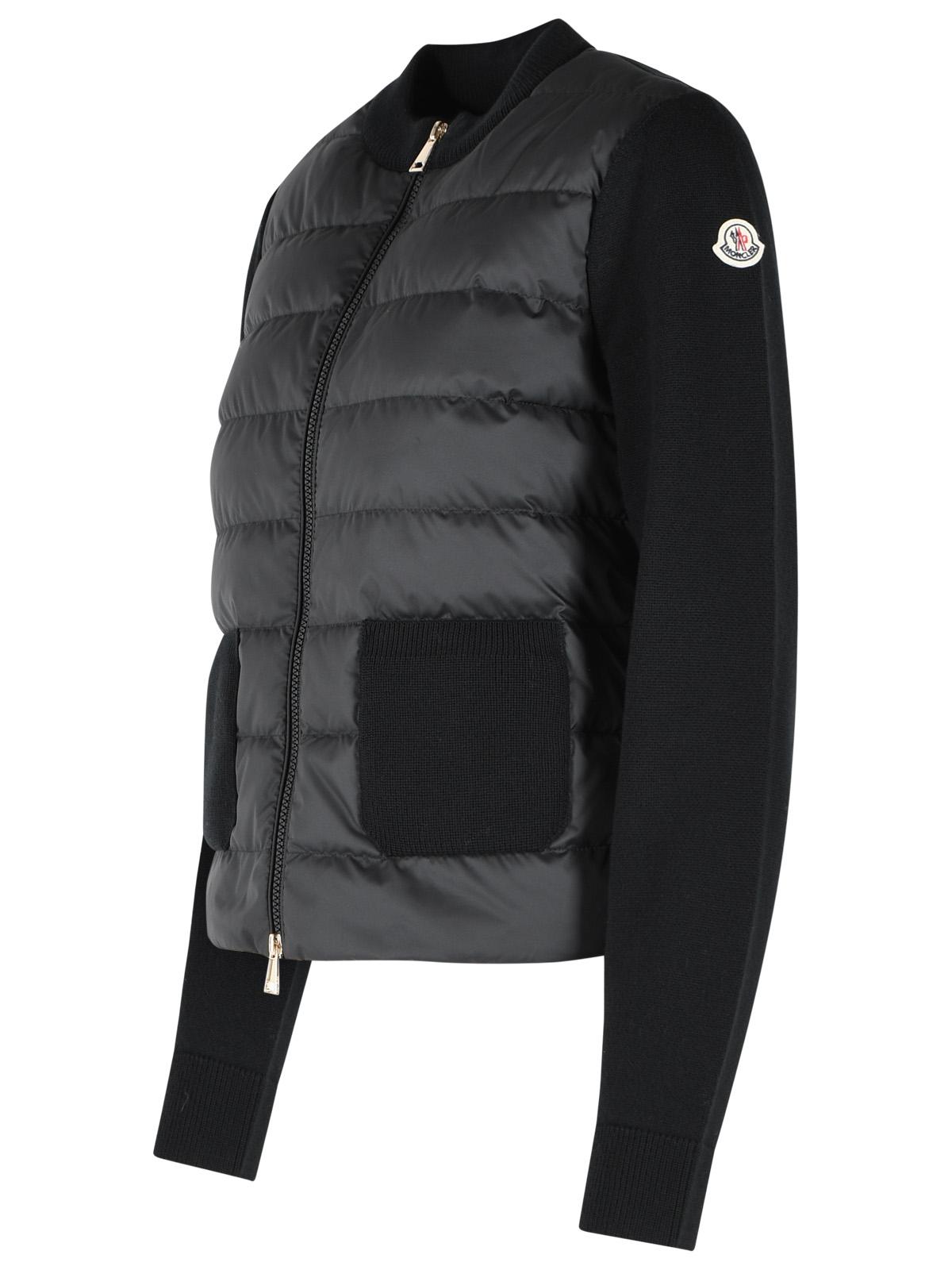 Moncler 'Tricot' Black Virgin Wool Cardigan