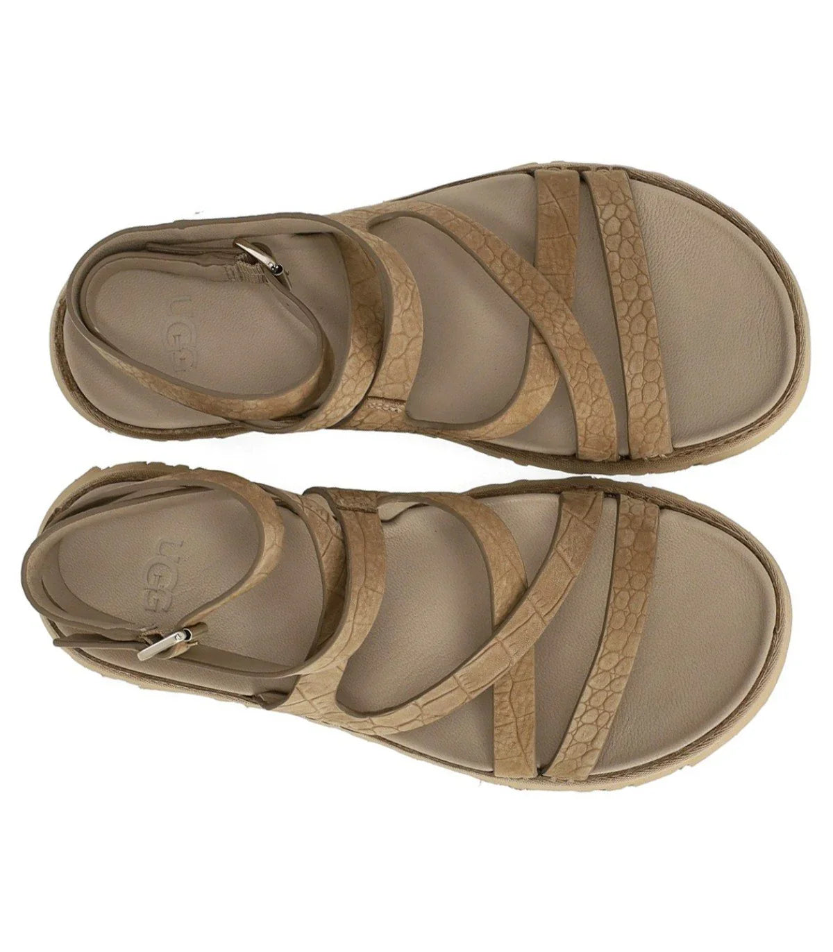 Ugg Goldengaze Embossed Ankle Wrap Mustard Seed Sandal
