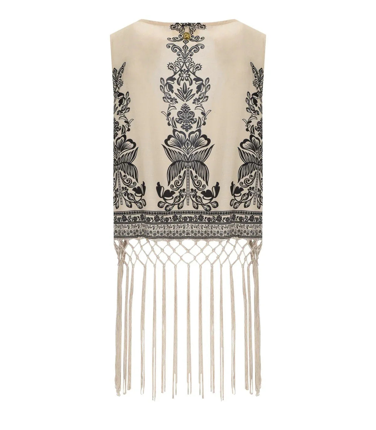 Pahiesa Formentera Ecru And Black Vest