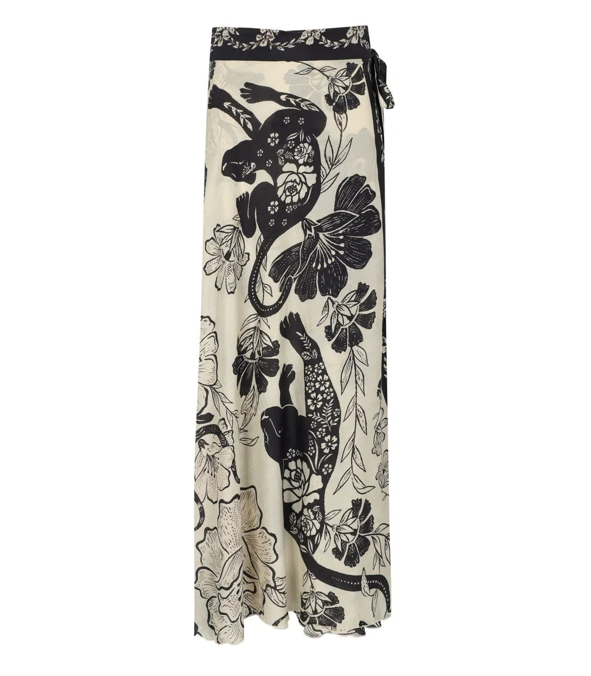 Pahiesa Formentera Ecru And Black Wrap Skirt