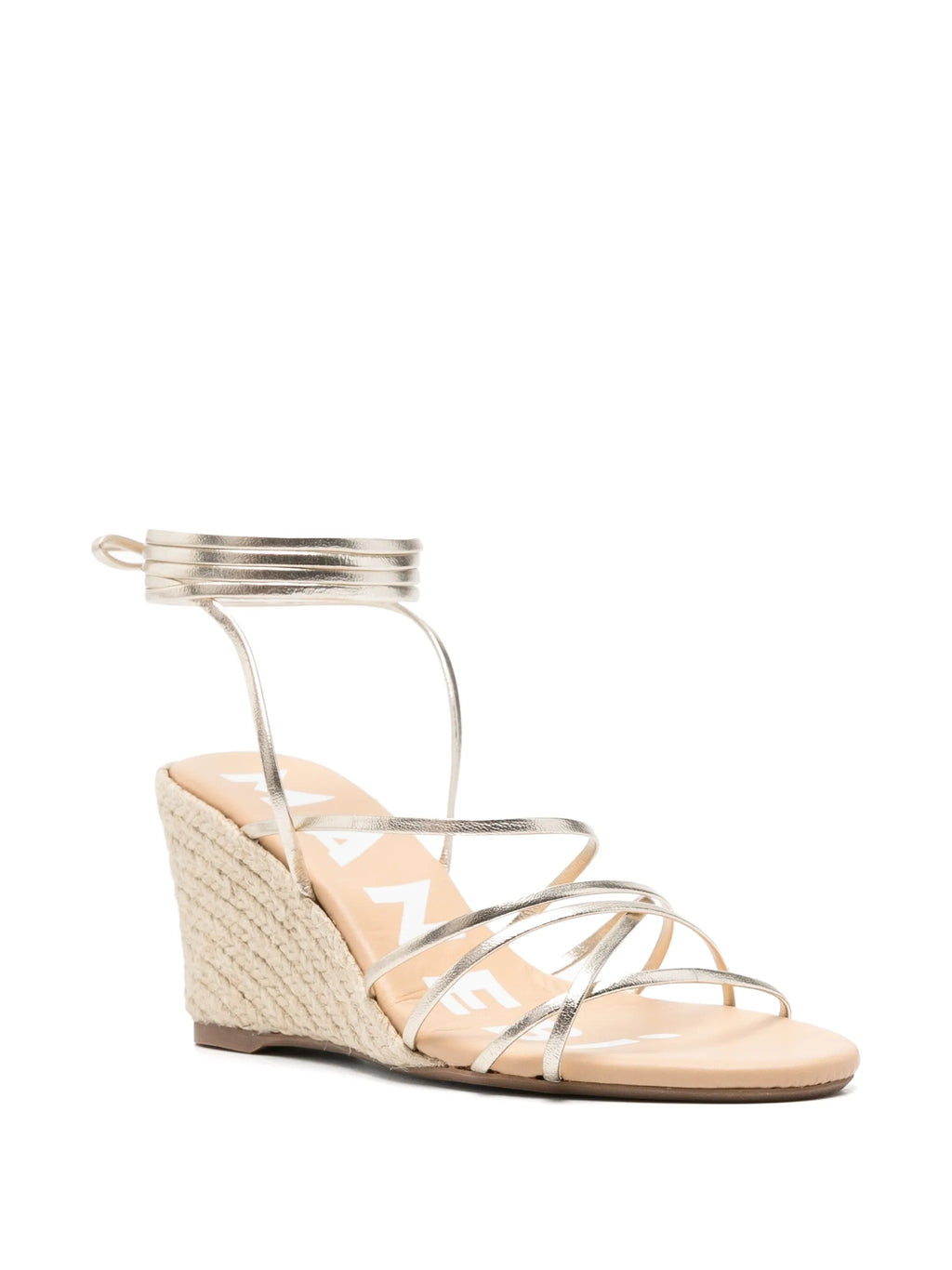 Manebi Lace Up Low Wedge Espadrilles