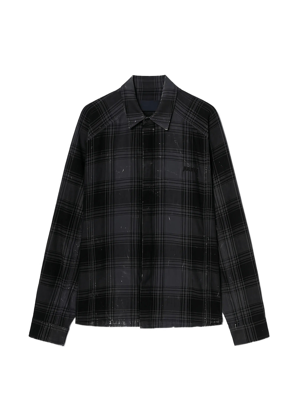 Juun.J Island Washed Check Coach Shirt