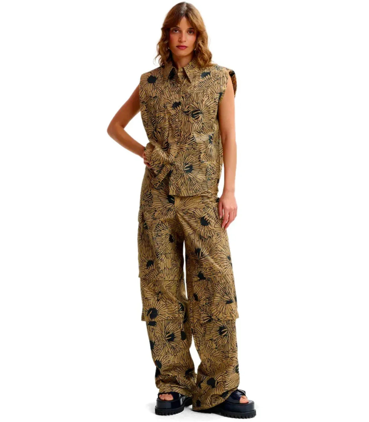 Essentiel Antwerp Josy Beige Cargo Pants