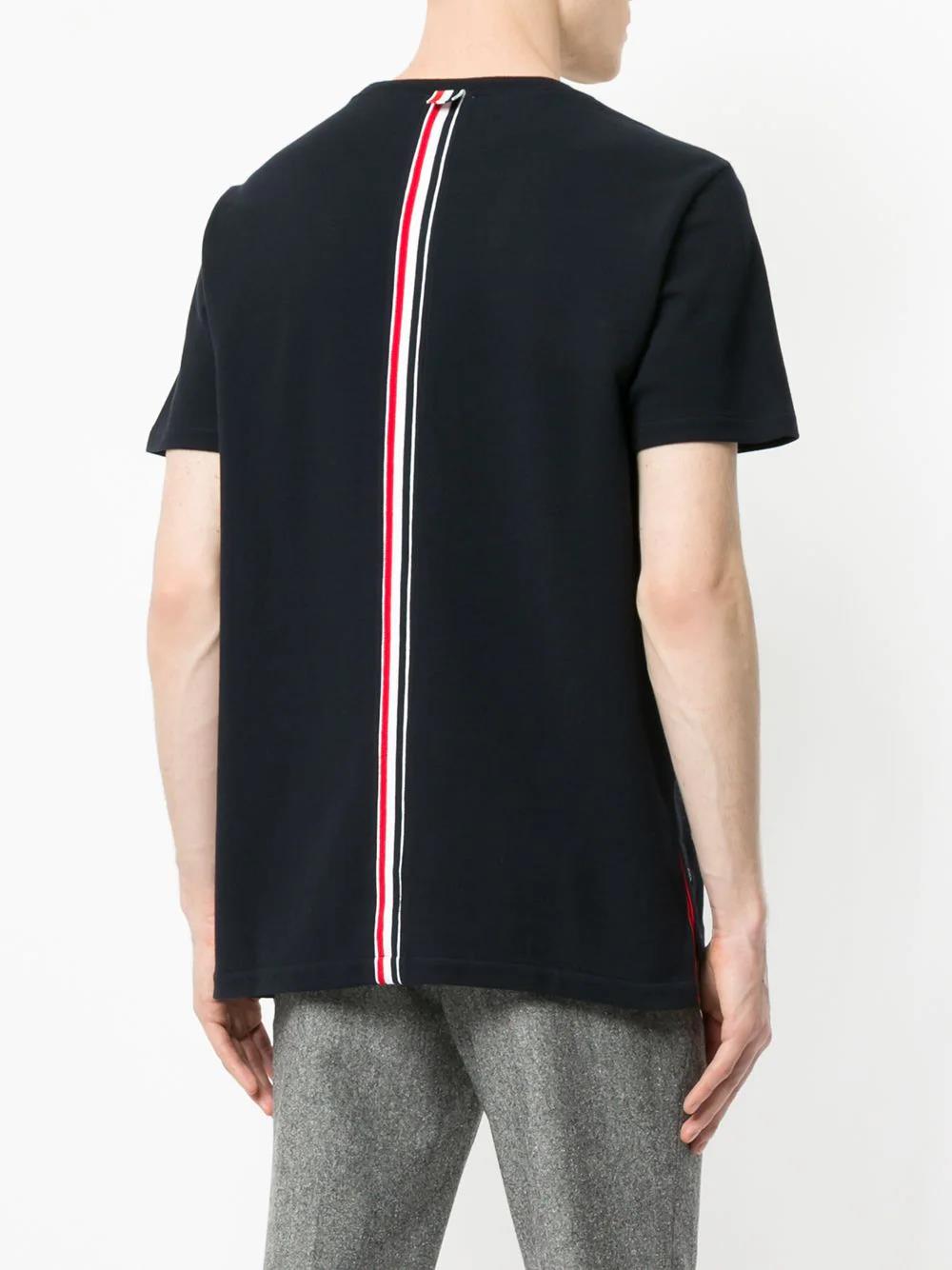 Thom Browne Relaxed Fit Ss Tee W/ Center Back Rwb Stripe In Classic Pique