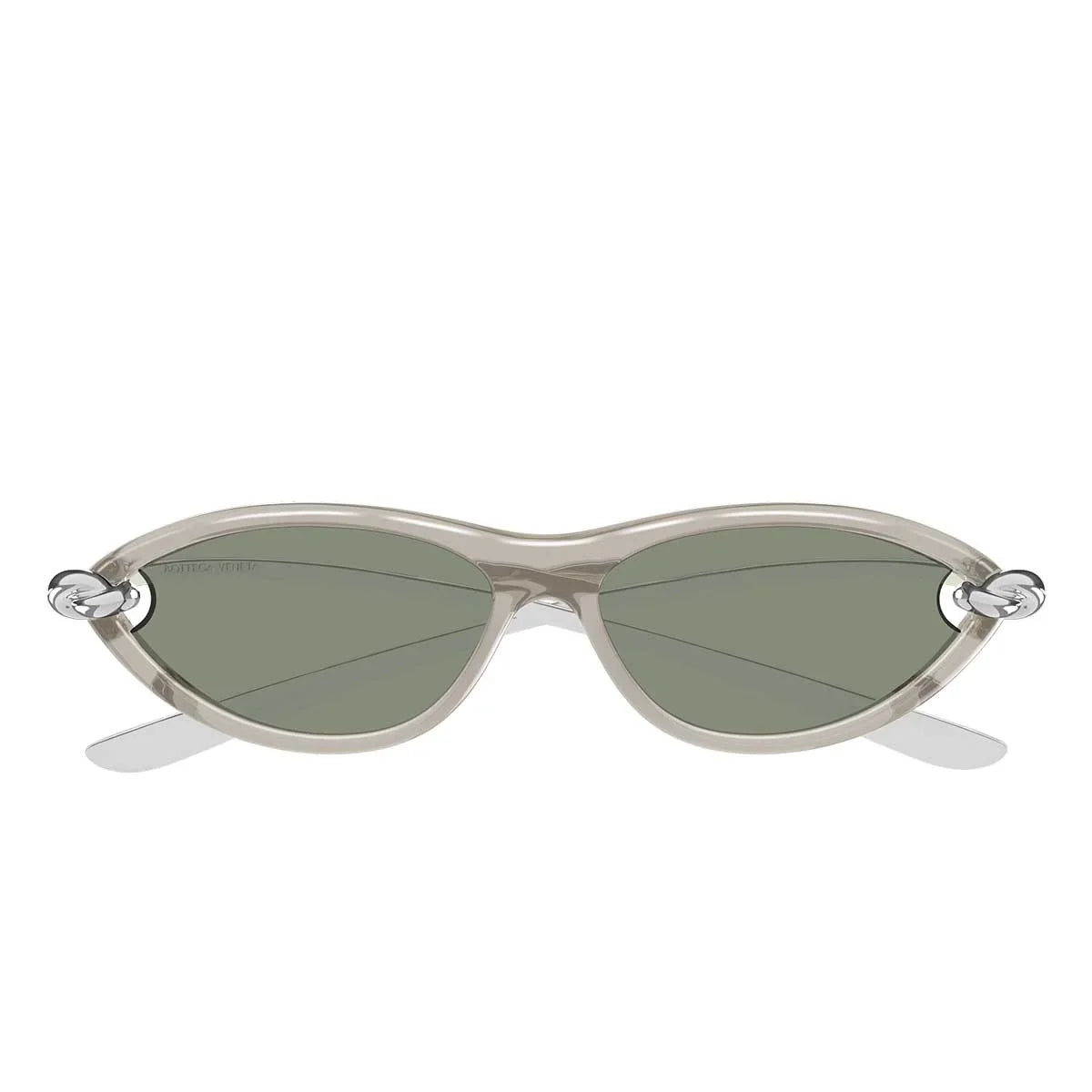 Bottega Veneta Sunglasses Bv1390 S 005 Silver Beige/Green Women