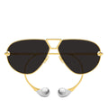 Bottega Veneta Sunglasses Bv1437 S 001 Gold/Dark Gray Women