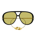 Bottega Veneta Sunglasses Bv1273 S 003 Drop Aviator Black/Yellow Unisex