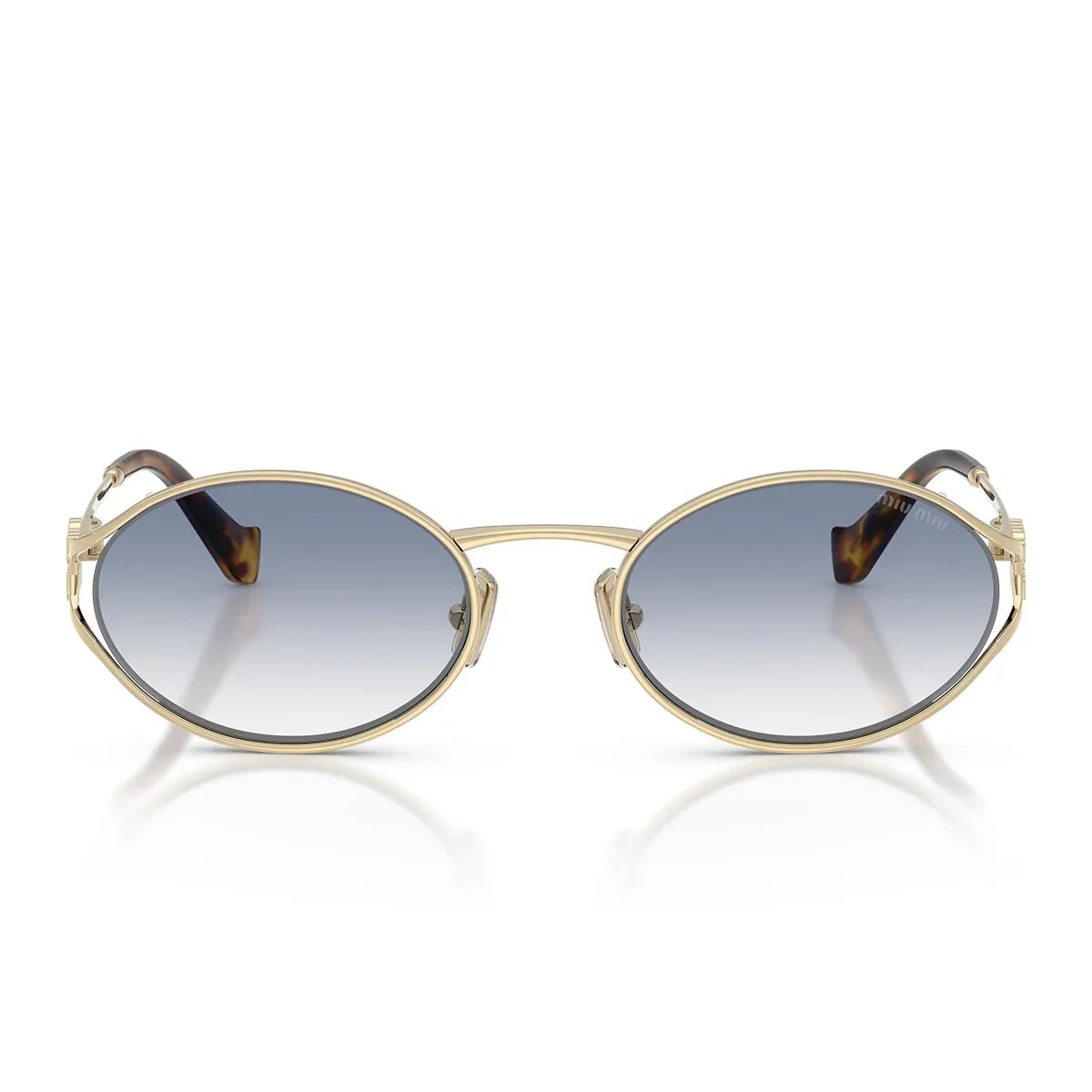 Miu Miu Sunglasses Mu52 Y Zvn80 O Pale Gold/Transparent Smoky Blue Women