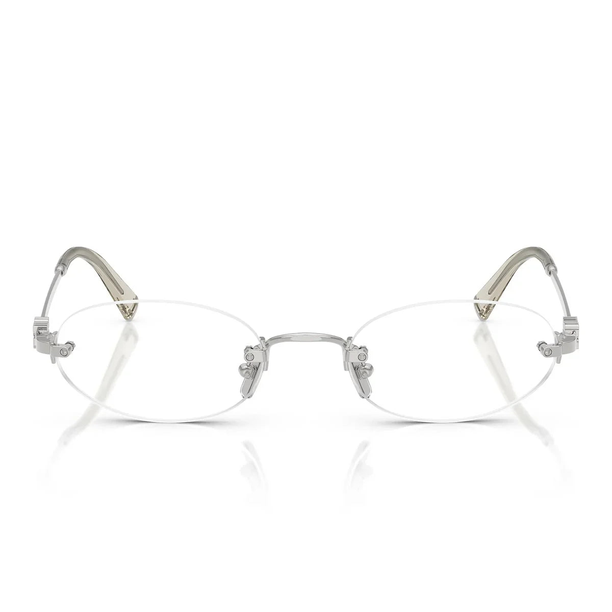 Miu Miu Prescription Glasses Mu53 Wv 1 Bc1 O1 Silver/Transparent Women’s